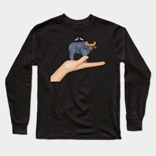 Cow Above the Hand Long Sleeve T-Shirt